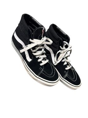 Vans Black and White High Top Skate Sneakers